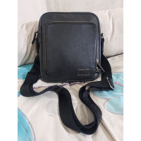 tas kulit asli selempang pria brand SAMSONITE second
