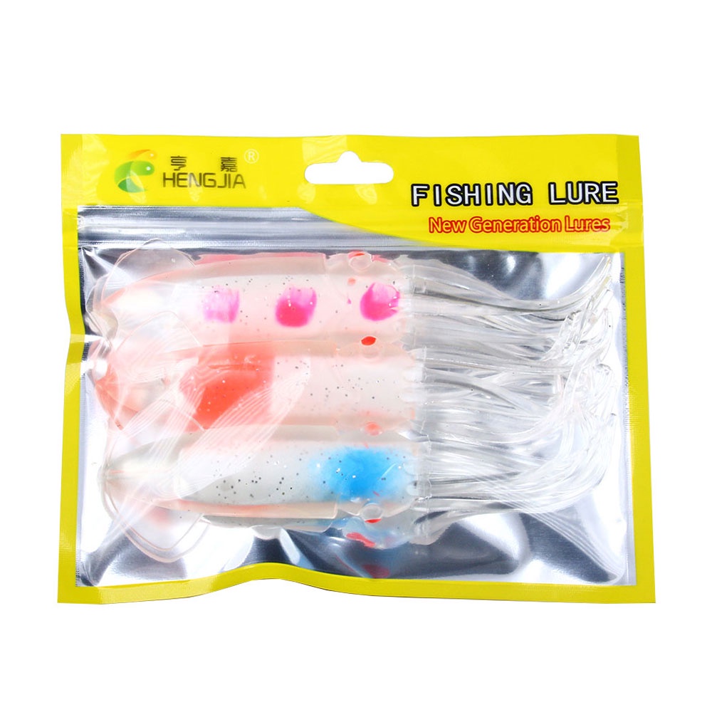 Hengjia 3pcs / Lot Umpan Pancing Bentuk Cumi-Cumi Bahan Pvc Lembut 15cm 20g