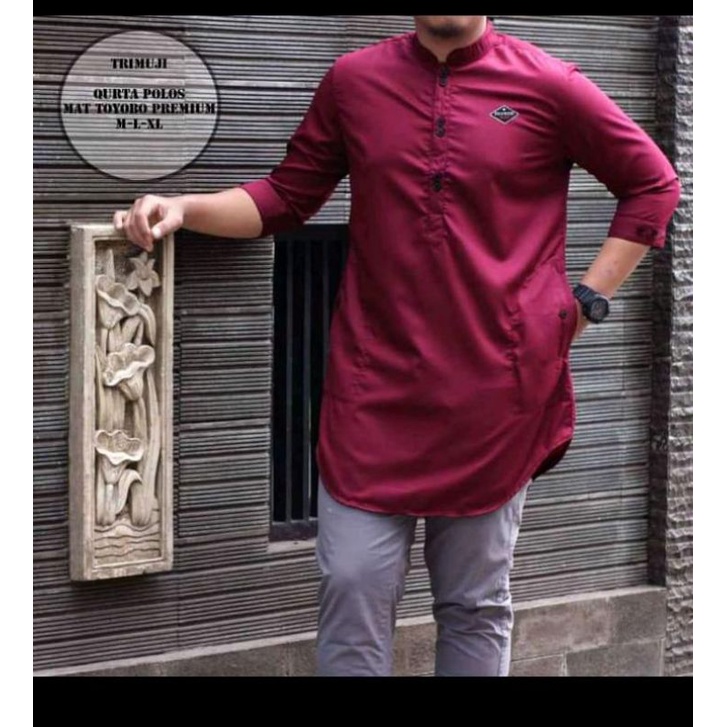 Baju koko kurta tangan 3/4 bahan toyobo