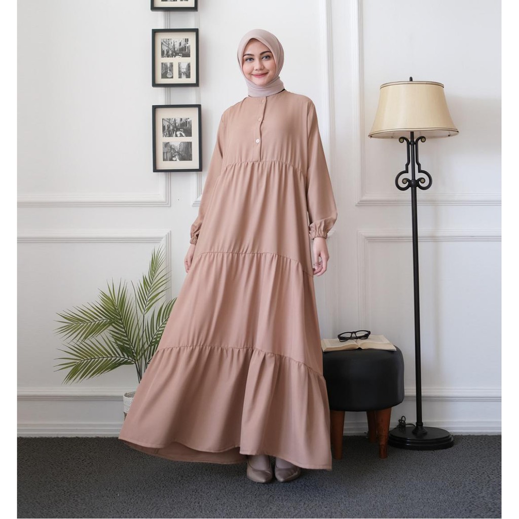 Gamis Terbaru ! Sonya Dress atau Gamis Rempel Susun Bahan Shakila