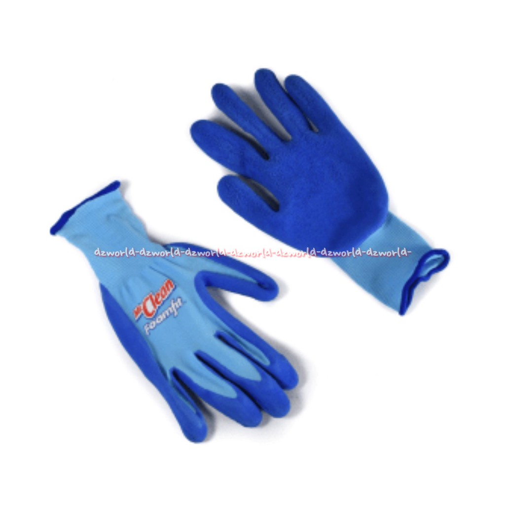 Mr Clean Foamfit Shield Gloves Sarung Tangan Busa Warna Biru