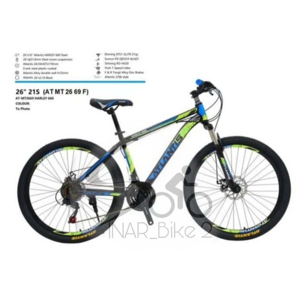 Sepeda Gunung MTB ATLANTIS 690 &amp; 730 &amp; 735 Ukuran 24&quot; 26&quot; 27.5&quot; Inch 21 Speed