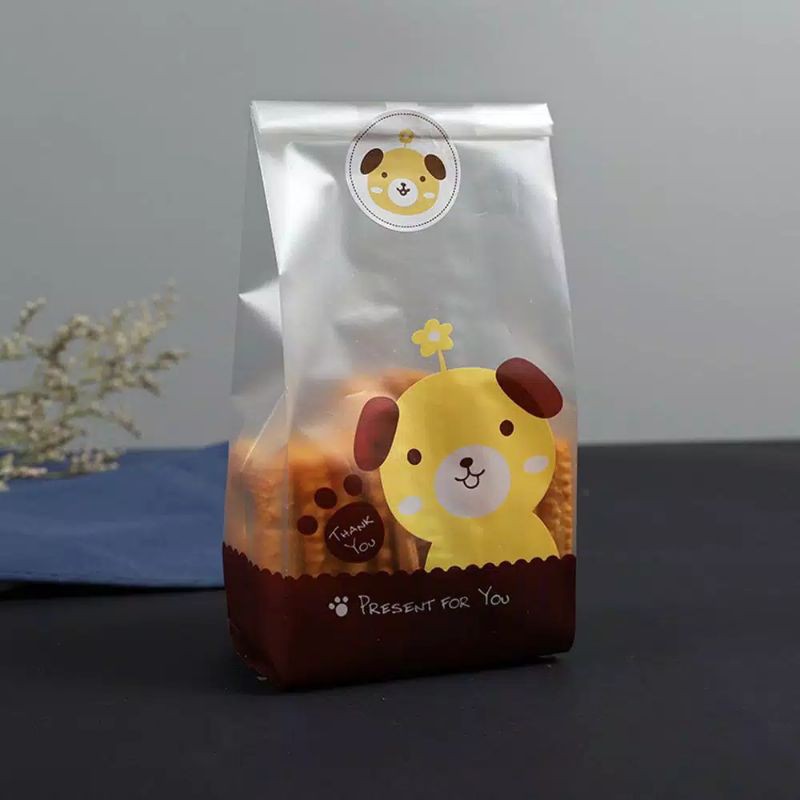 

(5pcs) kantong plastik doggy/cookies bag candy puppy/ souvenir hampers snack lucu