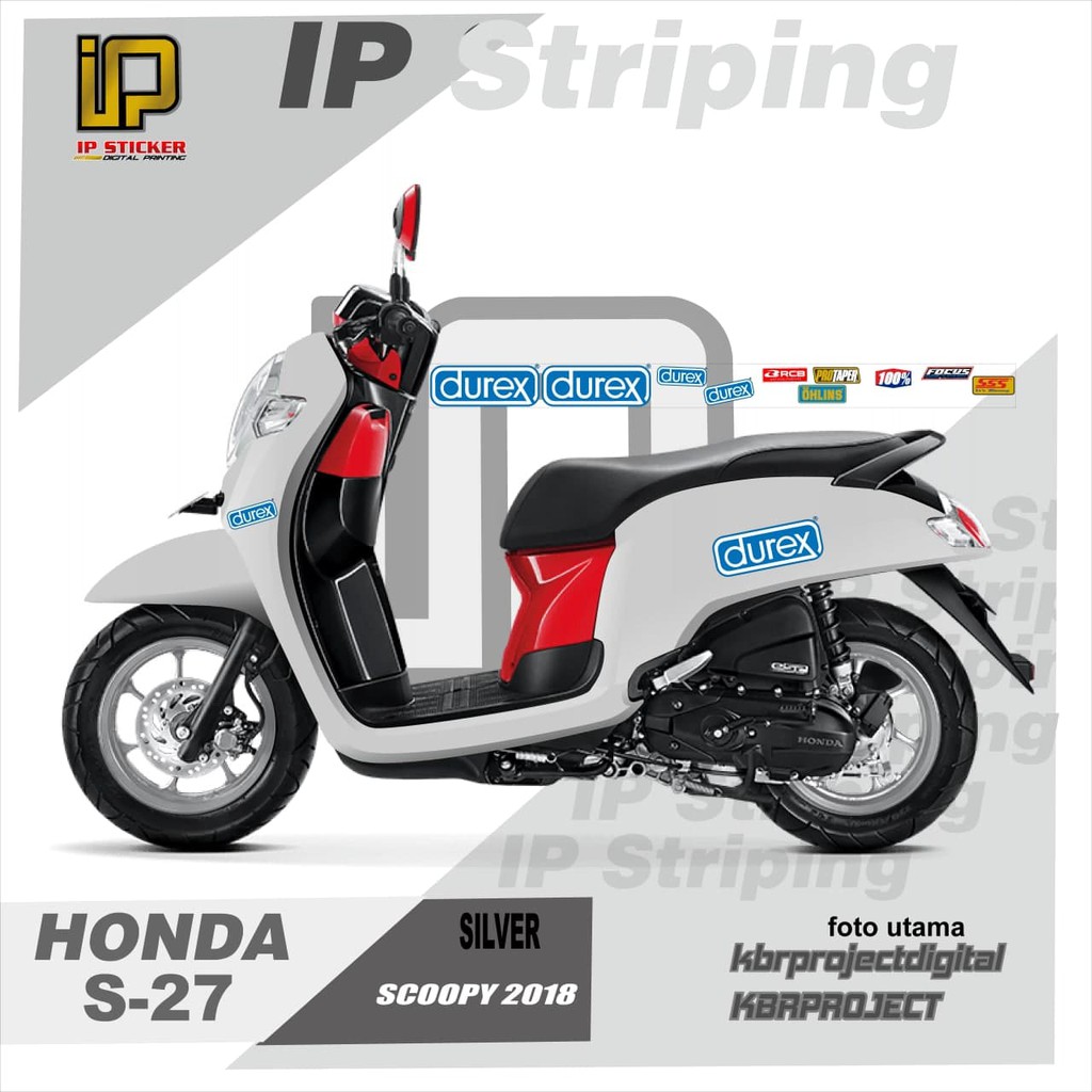 scoopy 2018 striping scoopy 2018 motor honda motor sticker variasi Racing.S-27 (cod) stiker motor