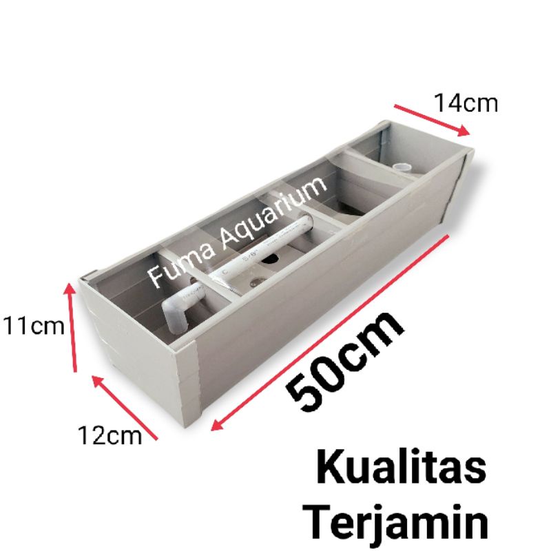 Filter Talang 50cm 3 Sekat Box Filter Tempat Media Filter Penyaring Air Aquarium Kolam Aquascape