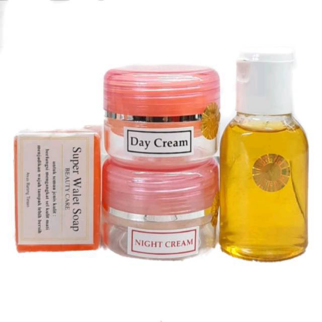 PAKET CREAM WALET POT PINK  4IN1 / CREAM WAJAH SUPER