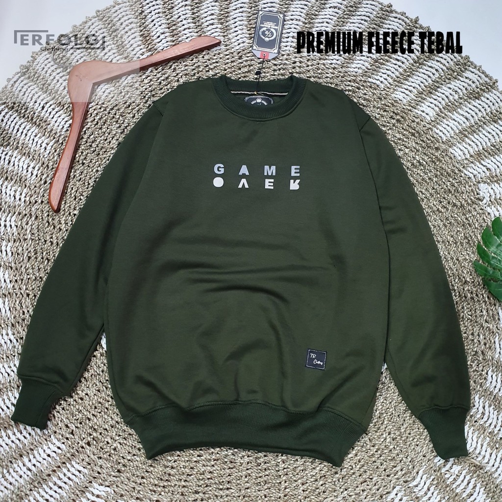 Sweater Oblong Cowok Crewneck Pria Original Hijau Army Brand Lokal Bandung Cwo Premium Hight Quality