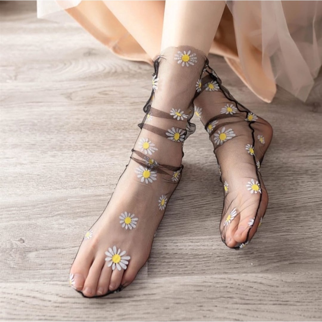 Kaos Kaki Transparant Tulle Socks Tile Sock - Gwynne88