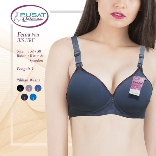 Jual ECER BH BRA FEMA 9250 FULL PORI TANPA KAWAT HAK 3 - 36 Murah