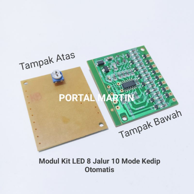 Modul LED Running 8 Jalur 10 Mode Kedip