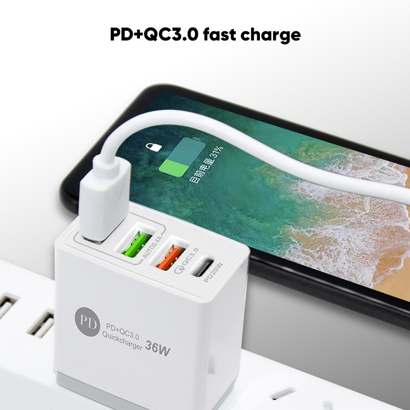 Smartfish QC3.0 Charger PD Charger 36W Quick Charger