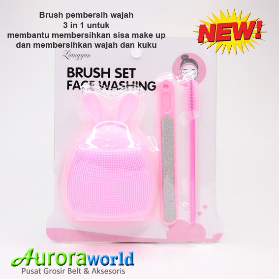 3 in 1 facial cleansing brush and nail , alat perawatan kuku dan wajah , brush pembersih muka