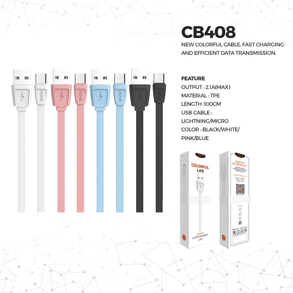 VIDVIE USB Cable Type CB-408 (Micro USB)