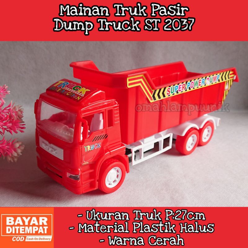 AJ Mainan Anak Truk Pasir/ Mainan Dump Truck/ Mainan Mobil Konstruksi/ Mainan Truk Jomplang ST 2037