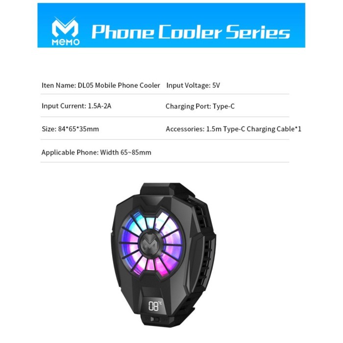 Pendingin Hp Untuk Game Kipas Gaming Memo Cooling Pad Android Murah Mobile Phone Cooling Gaming Radiator Fan Mini