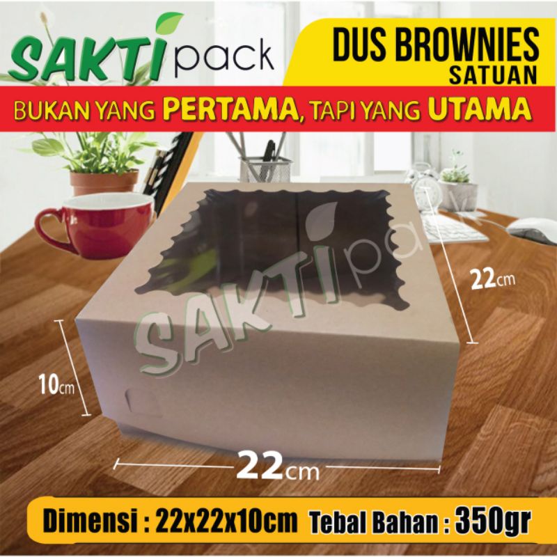 

dus tart | dus bolu 22 x 22 x 10 cm, kraft 350, laminasi plastik