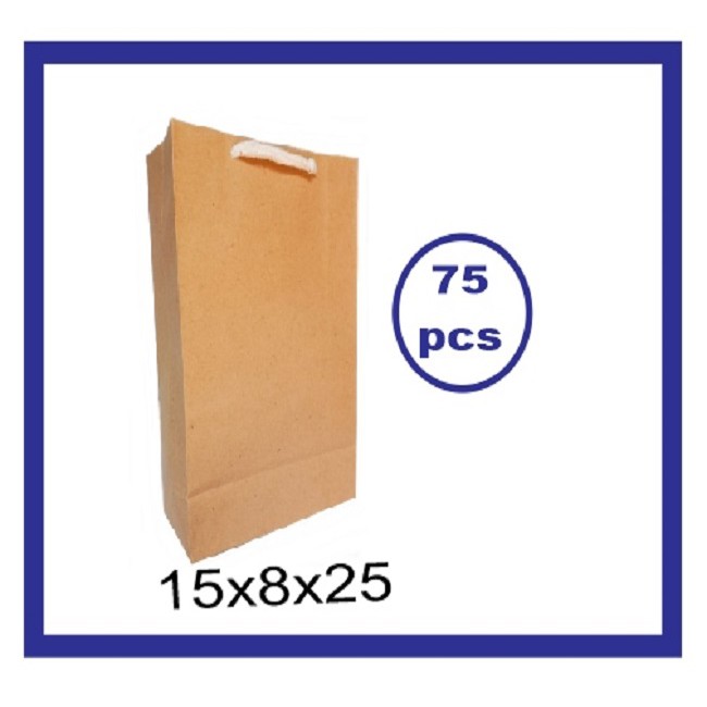 

75pcs tas kertas 15x25 paperbag souvenir paper bag polos sedang