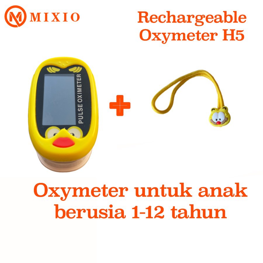 MIXIO H5 Oxymeter Baby anak kids Rechargeable Finger Pulse Portable