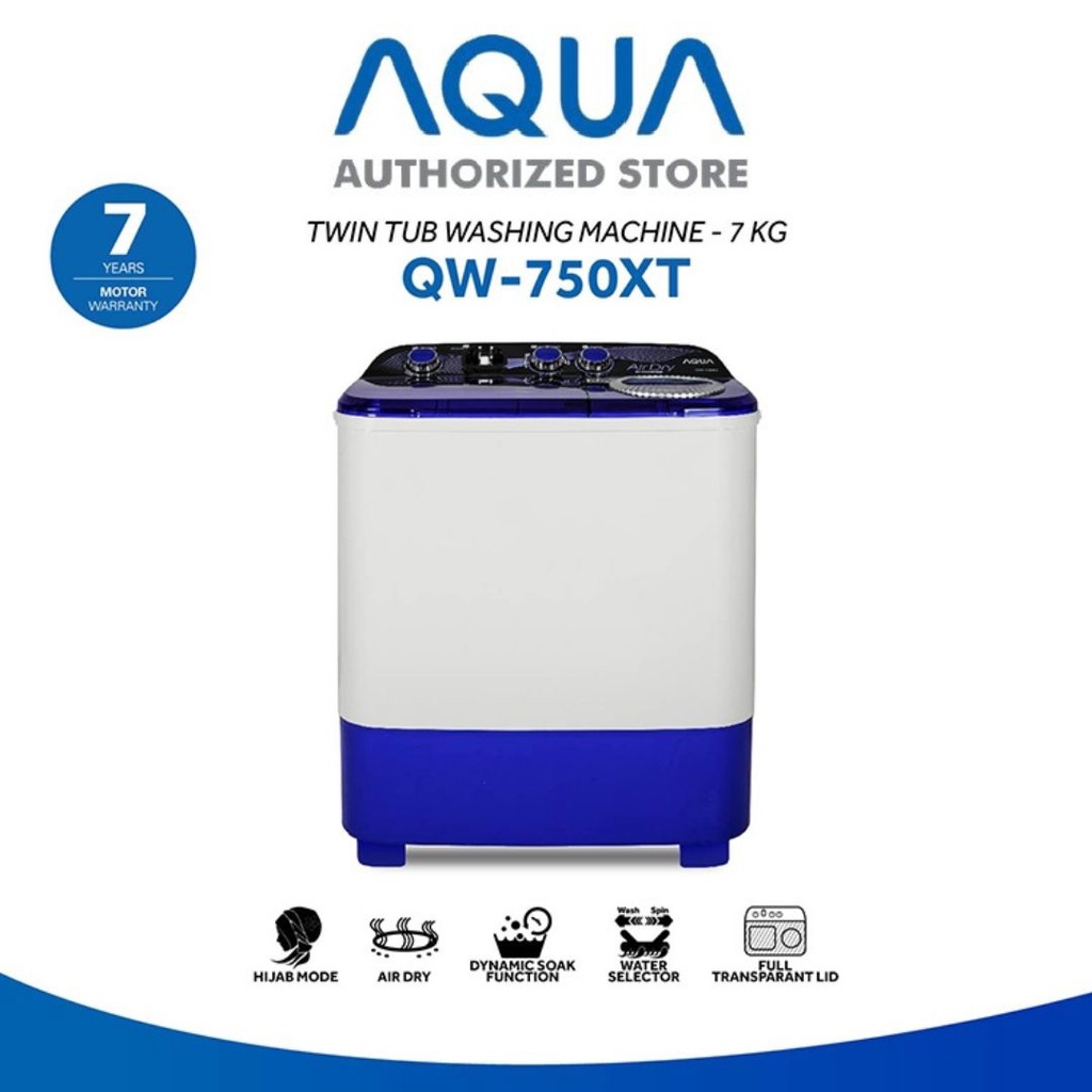 AQUA JAPAN QW-750XT Mesin Cuci 2 Tube 7 kg