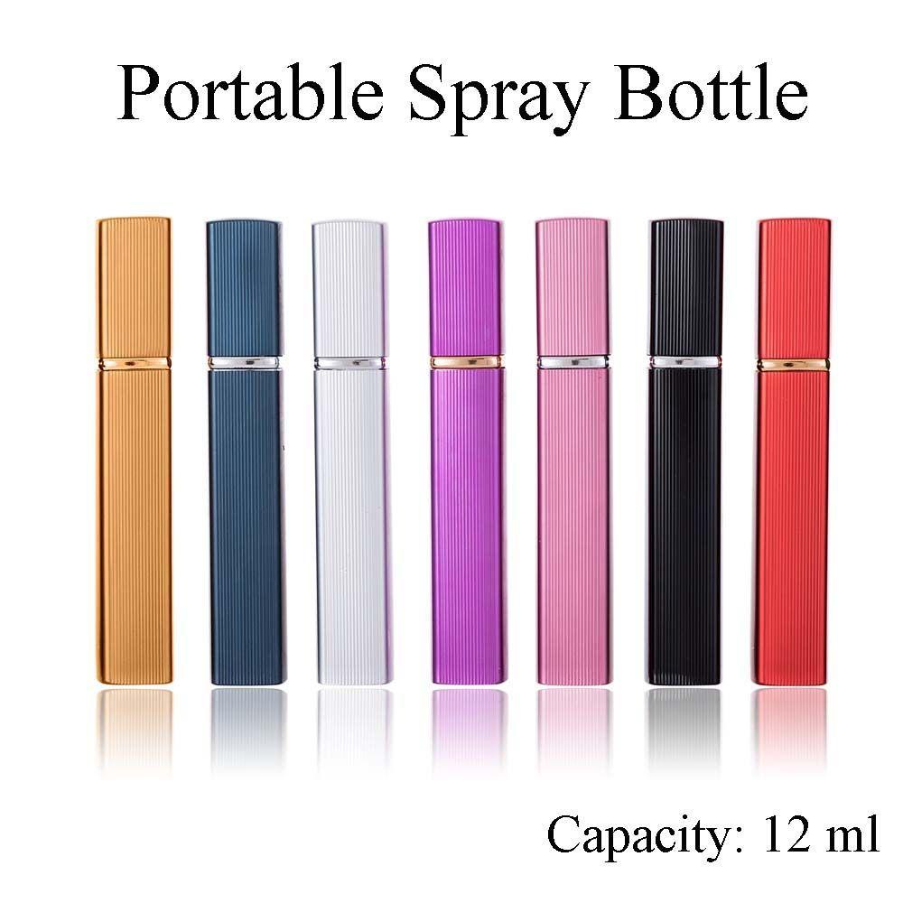 [Elegan] Botol Isi Ulang Lucu 12ml Aluminium Serbaguna Warna Solid Vertical stripes Spray Bottle