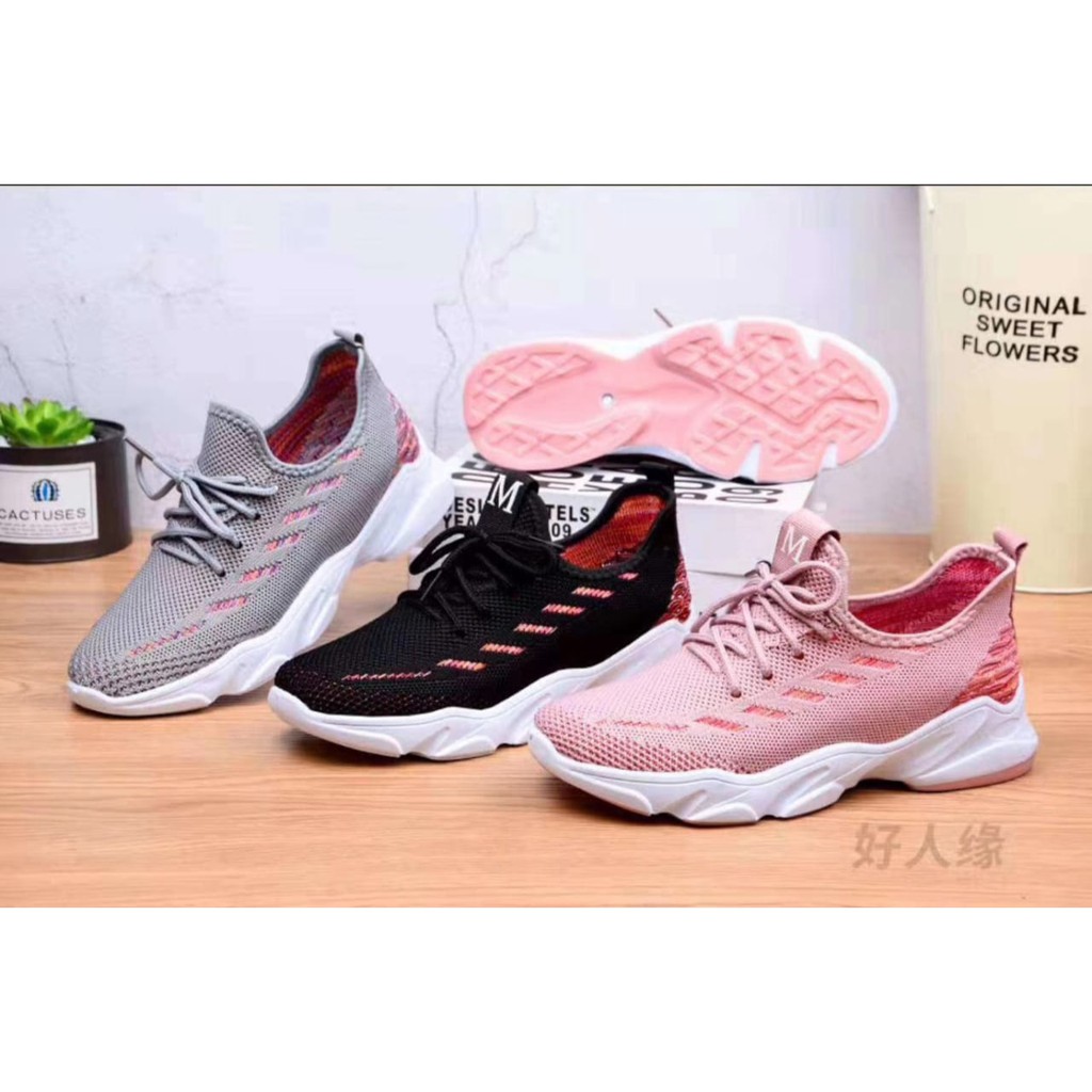 M&M Sepatu Sneakers Wanita Bertali Fashion Korea Casual Sport Shoes Warna 6709