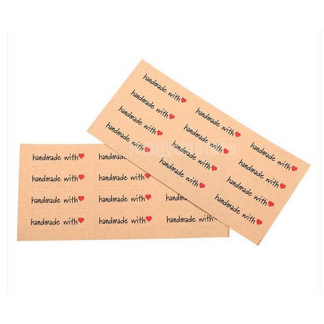 Paper Tags Sticker HAND MADE - With Love Line Shape (1sheet/12pcs)