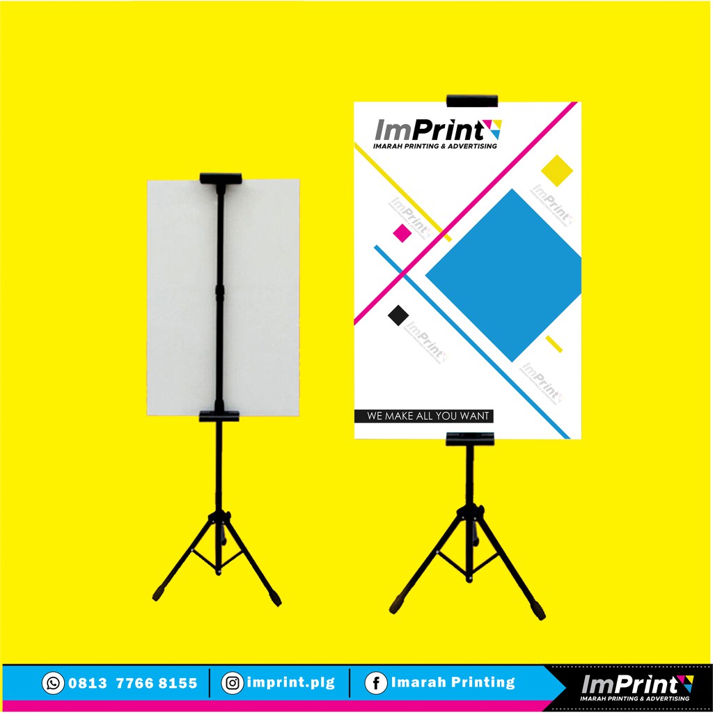 Jual BANNER TRIPOD (Impraboard 60x83cm 5mm Putih + Stiker Vynil ...