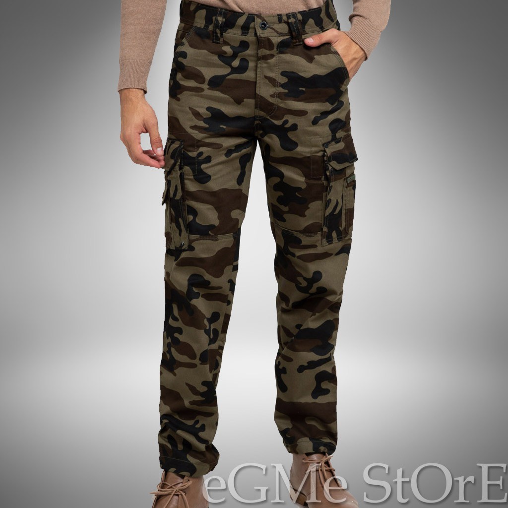 CELANA MGEE PRIA PANJANG  MOTIF LORENG ARMY  KAPPA C002