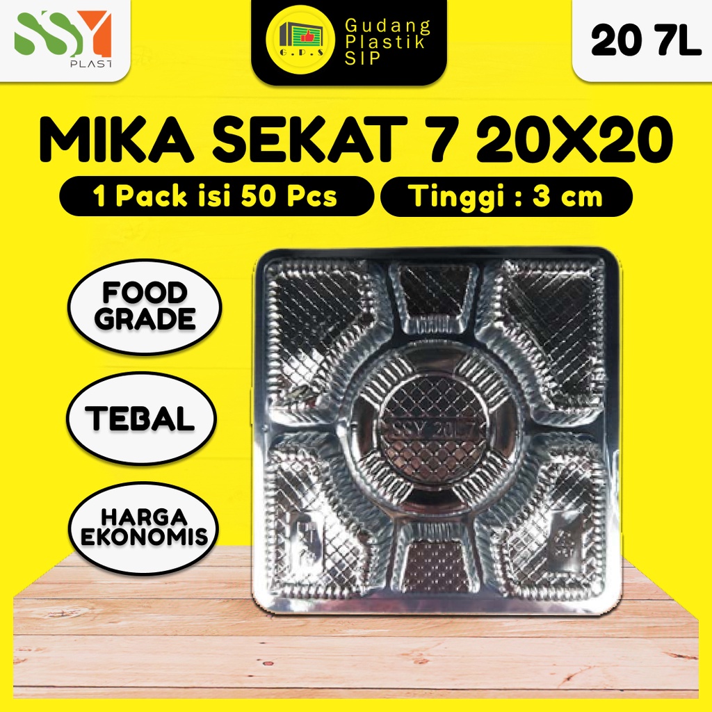 Mika Dus Nasi Sekat 7 Bening UK 20x20 Isi 50pc