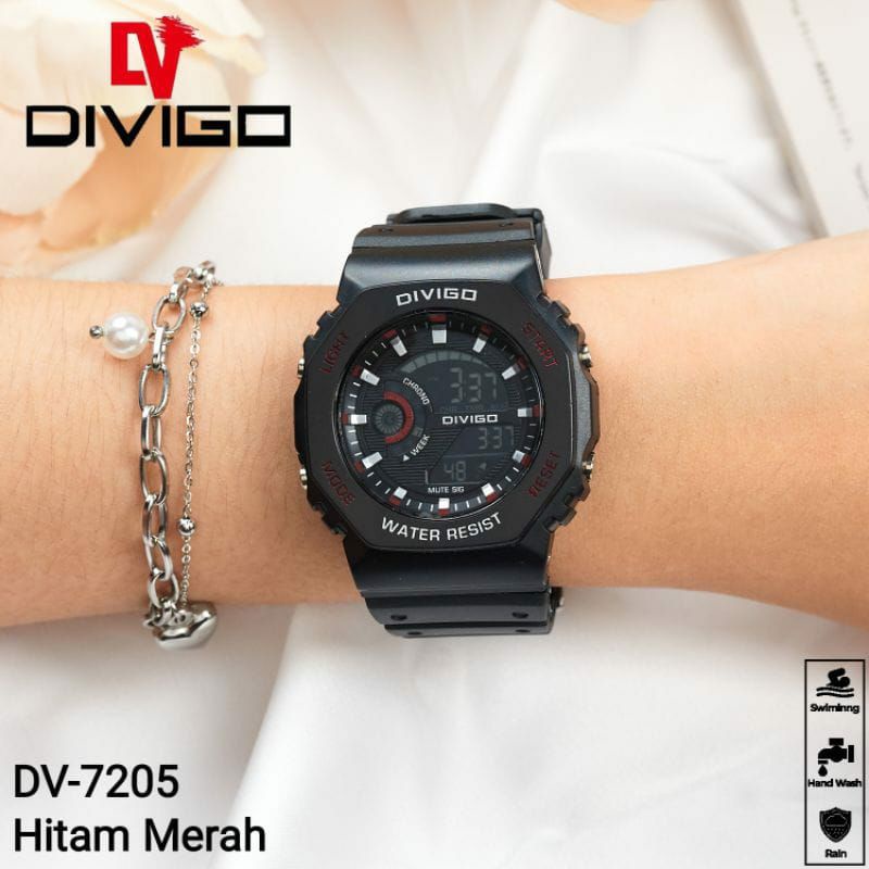 Dv 7205 Jam Tangan Divigo Pria Wanita Rubber Best Bayar Ditempat