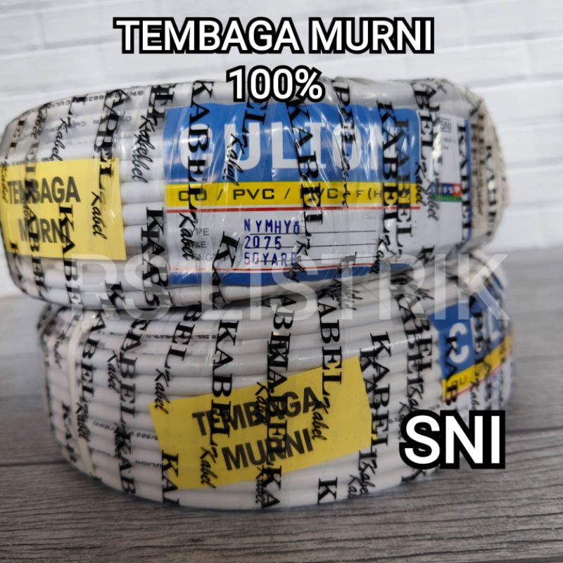 CULION KABEL LISTRIK NYMHYO 2X0.75 TEMBAGA MURNI SNI 50 YARD RAMBUT BAGUS BERKUALITAS TERJAMIN 1 ROLL