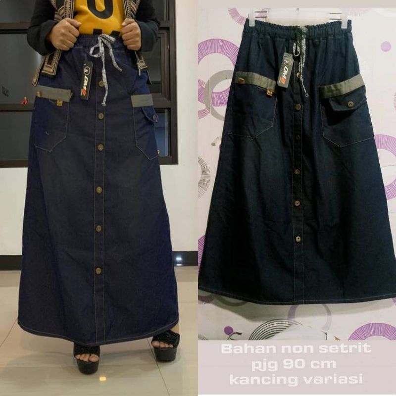 Rok Jeans Jumbo Rok Jeans Panjang Rok murah Rok Kekinian Rok Terbaru 2021