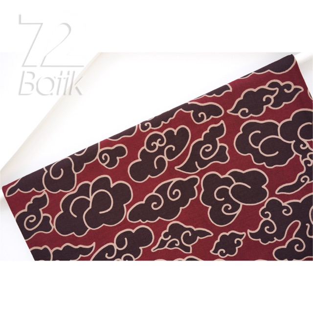 KAIN BATIK PREMIUM Bahan Katun Motif Mega Mendung Merah Maroon Marun Maron Darkchoco 722261 Cap 72 Jarik Jarit Samping Kebat Panjang Batik Katun Modern Premium Bahan Seragam Batik Pernikahan Kantor Keluarga Murah Kamen Jadi Batik Bali Lembaran