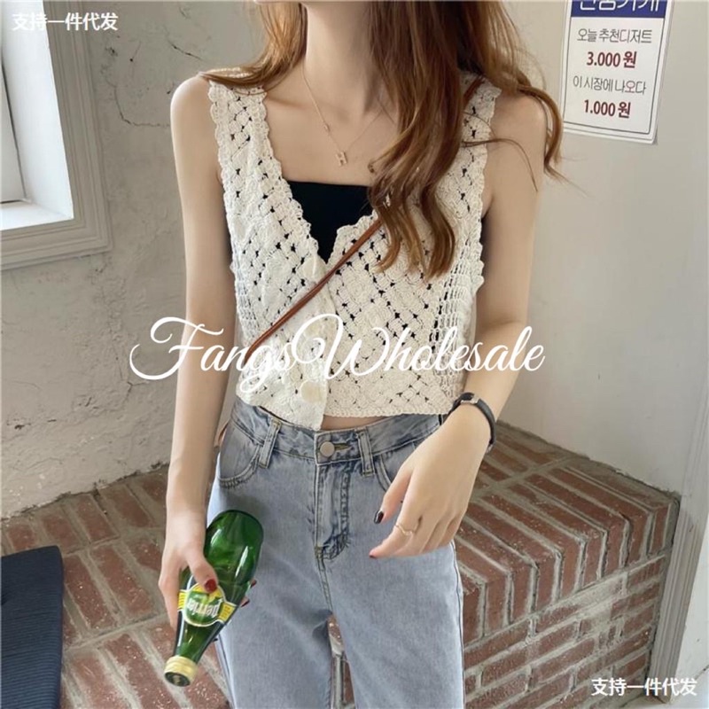 FW B1045 Crochet Vest Rajut Import Premium | Rompi Vest Rajut Import Premium