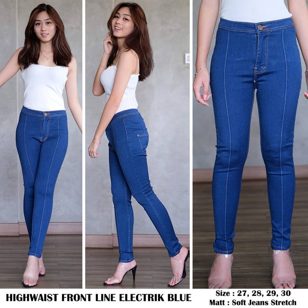 CELANA JEANS HIGH WAIST 27-34 // HIGHWAIST HW LIPAT TULANG TENGAH