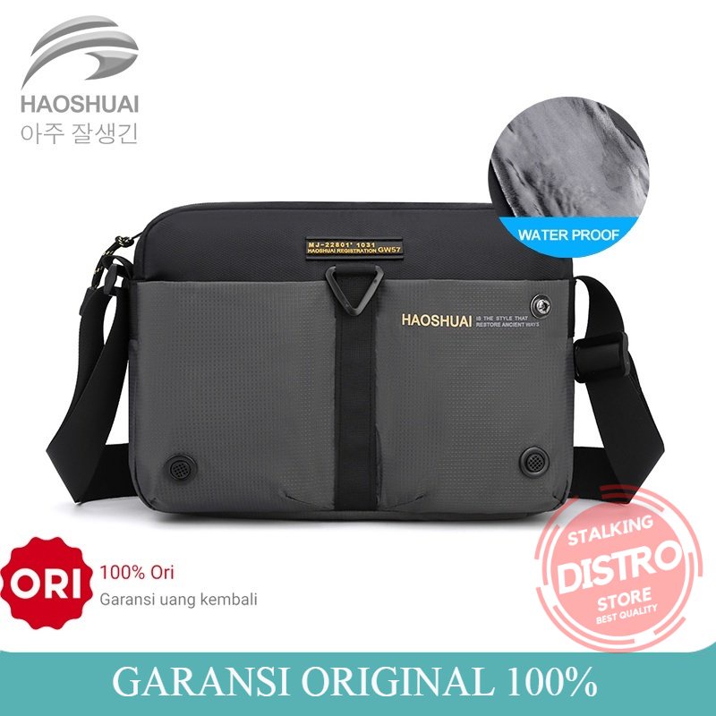 Tas Selempang Pria HAOSHUAI 6814 Sling Bag Pria Waterproof