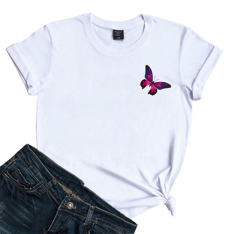 kaos butterfly violet / kaos wanita / kaos KATUN 24S