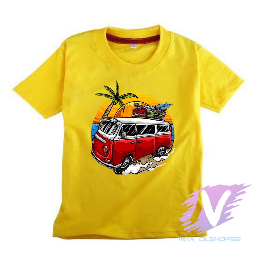 KAOS ANAK SUMMER ANIMASI PANTAI SUNSET