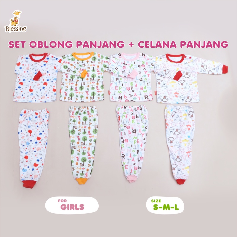 BLESSING Babywear Set Oblong Panjang Celana Panjang Girls -SIZE: SML