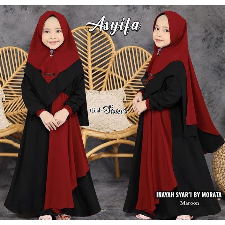 TOKO BIRU_OFFICIAL / GAMIS ANAK TERBARU / INAYAH SYAR'I KIDS / MANGGO CREPE
