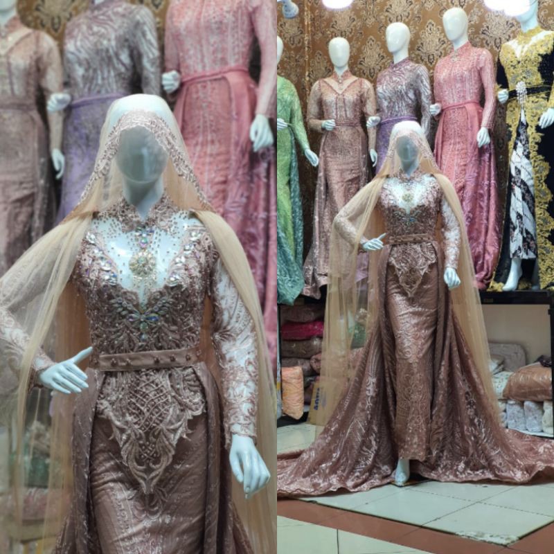Gaun pengantin terbaru kebaya akad modern