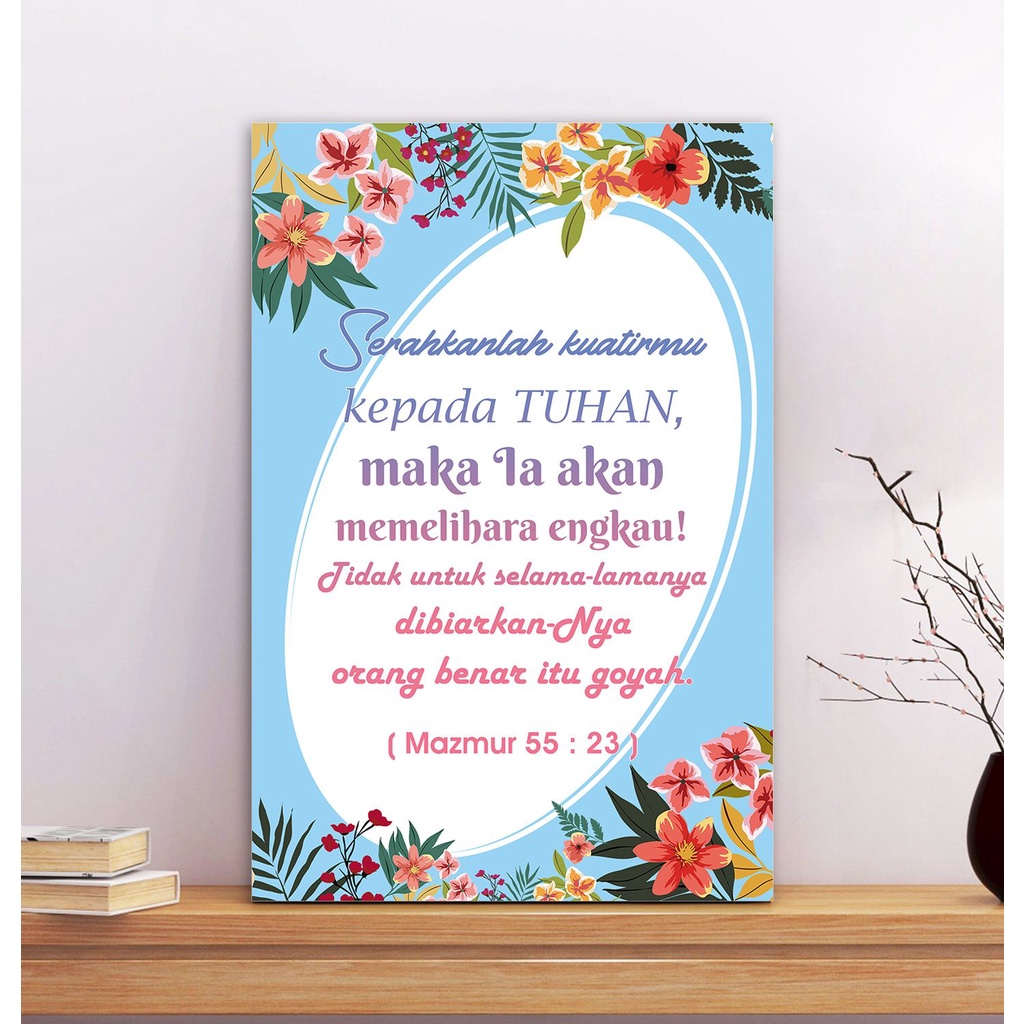 hiasan dinding kristen art dekorasi kutipan ayat mazmur