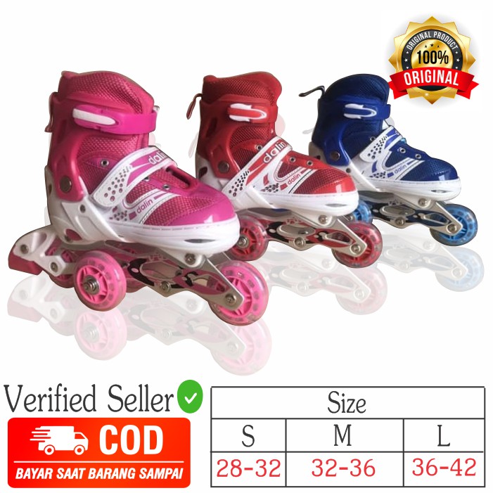 ( BISA BAYAR DI TEMPAT ) SEPATU RODA BAJAJ INLINE SKATE POWER AOSITE6001 RODA PVC KARET BARANG IMPOR