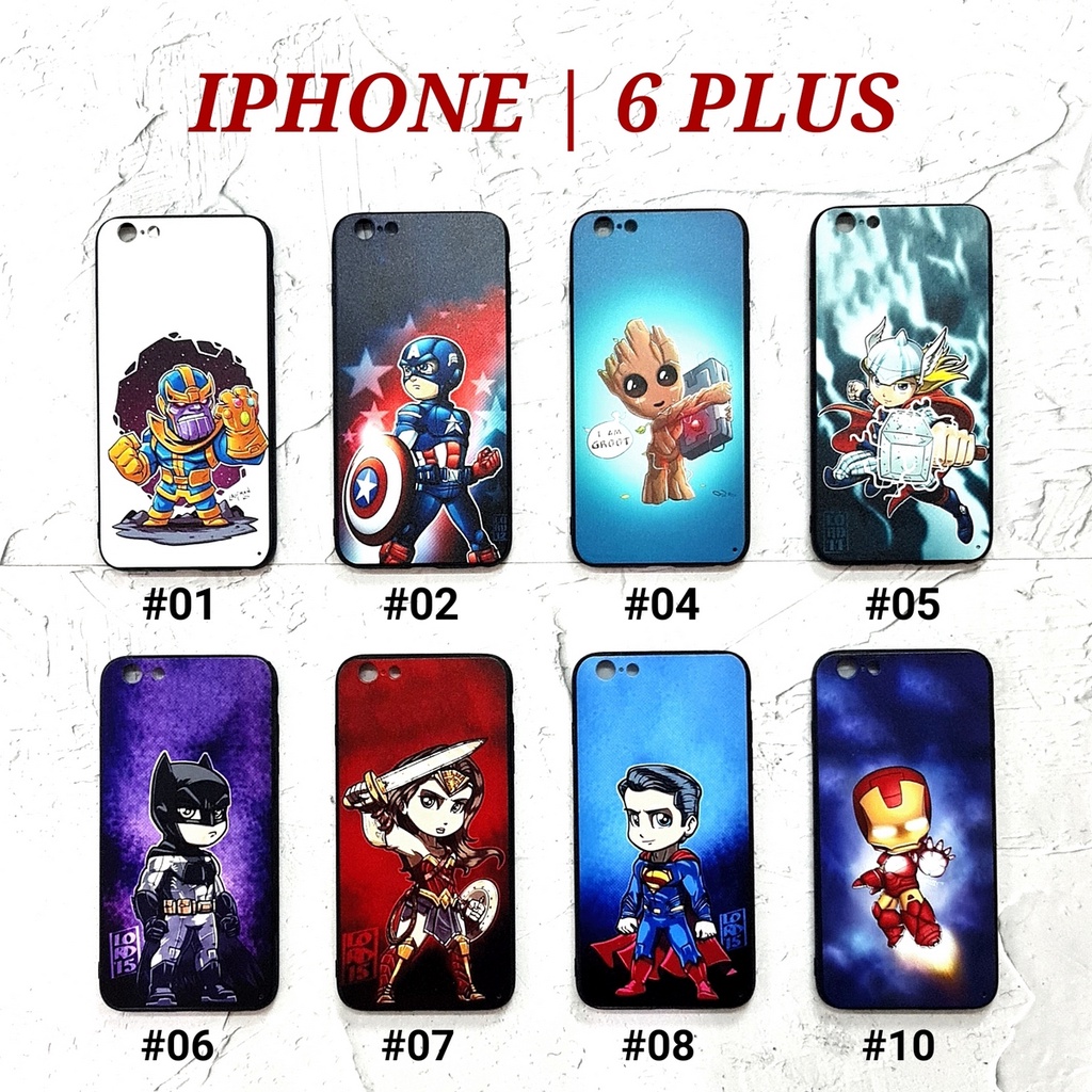 IPHONE 5 5G 5S  6 6G 6S  6 PLUS 6G PLUS - MINI HERO Soft Hard Case Marvel Cartoon