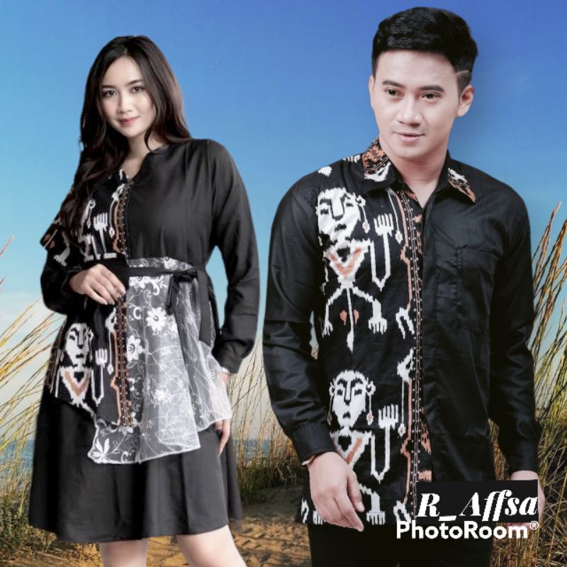 ,✅✴Promo#✴COUPLE Tunik tile mutiara katun toyobo /dres batik kampus /kerja/toraja motif tenun/terbar