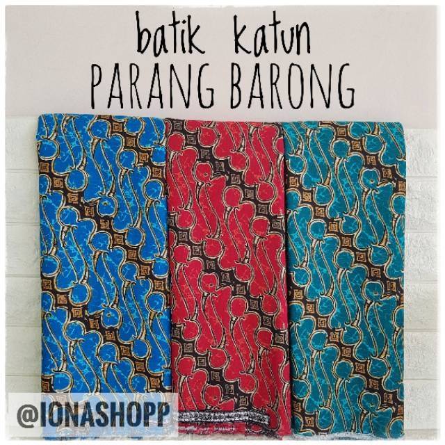 Kain batik katun motif parang barong meteran