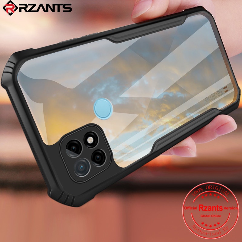 Case REALME C25 Armor Fushion Transparent Casing + Tempered Glass Full Layar dan Skin Carbon