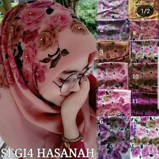 GROSIR SEGIEMPAT BELLA HASANAH PRINT BUNGA