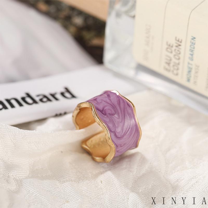 Cincin Model Terbuka Bahan Alloy Warna Spray Untuk Unisex