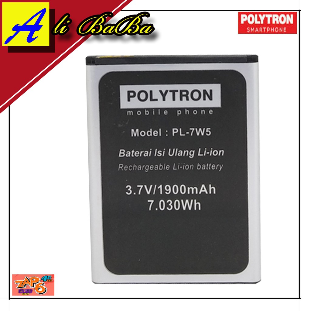 Baterai Handphone Polytron Zap 6 Cleo 4G500 PL-7W5 Batre HP Polytron Zap 6 Cleo 4G500 Battery